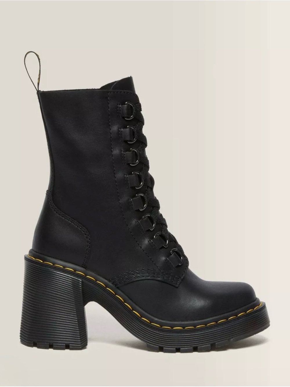 CHESNEY LEATHER FLARED PLATFORM HEEL LACE UP BOOTS SZ 9